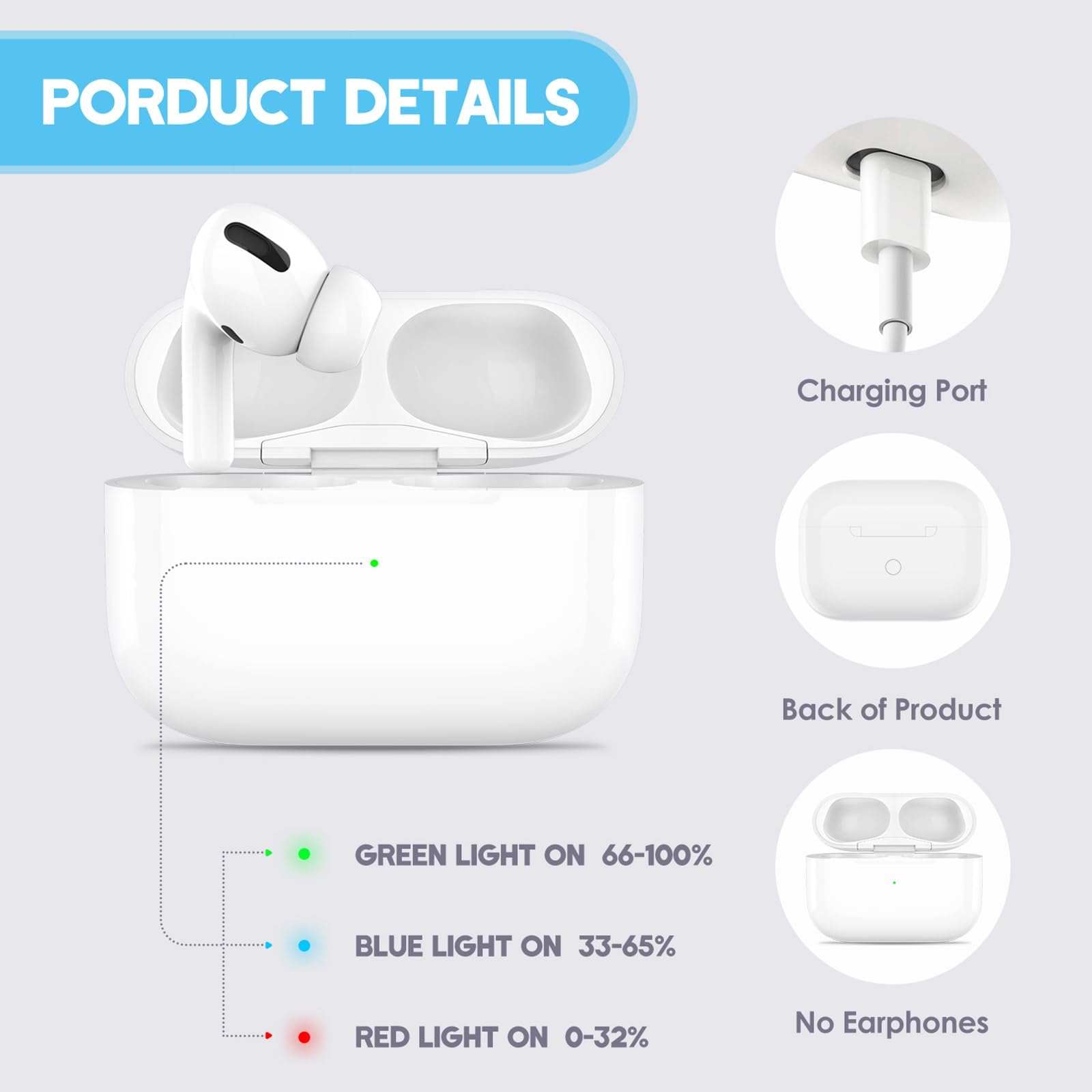 Akumerly Compatible For Airpods Pro Charging Case Replacement